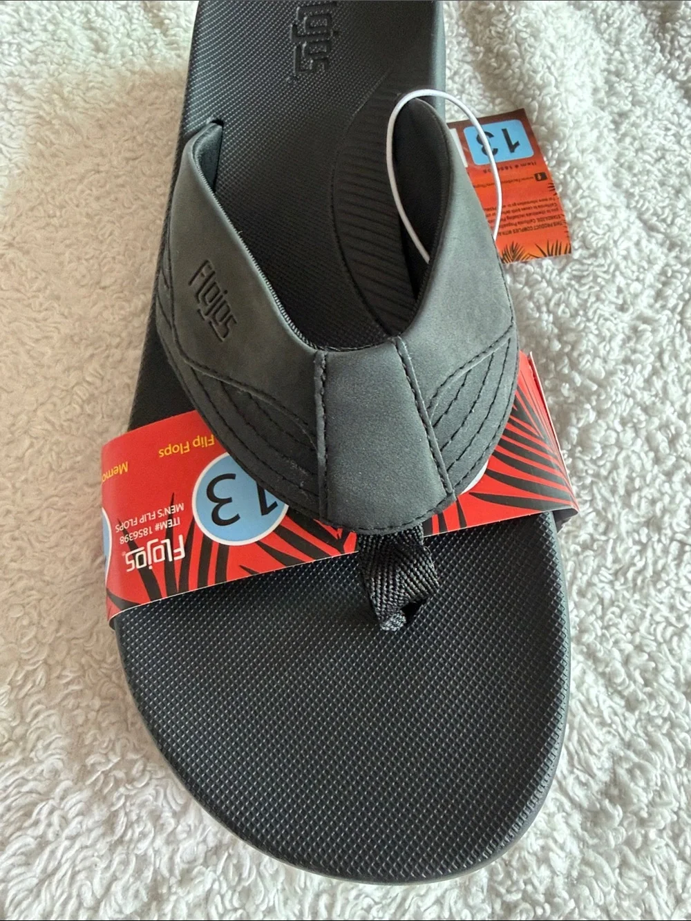 Flojos Black Men's Memory Foam Flip Flops